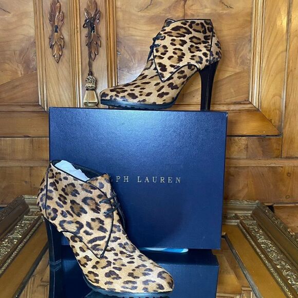 Ralph Lauren Fall Runway Collection Made in Italy Cayla Leopard Haircalf Boot - Picture 4 of 16